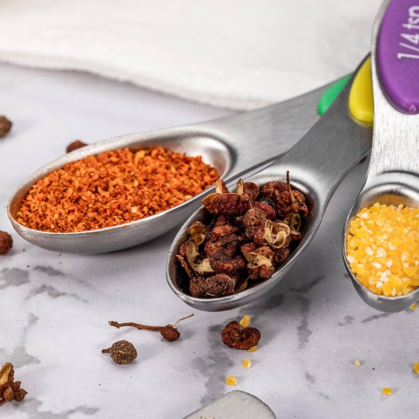 7-Piece Magnetic Stainless Steel Measuring Spoon Set