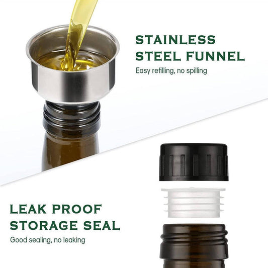 Glass Oil & Vinegar Dispenser Bottle – 500ml - Green