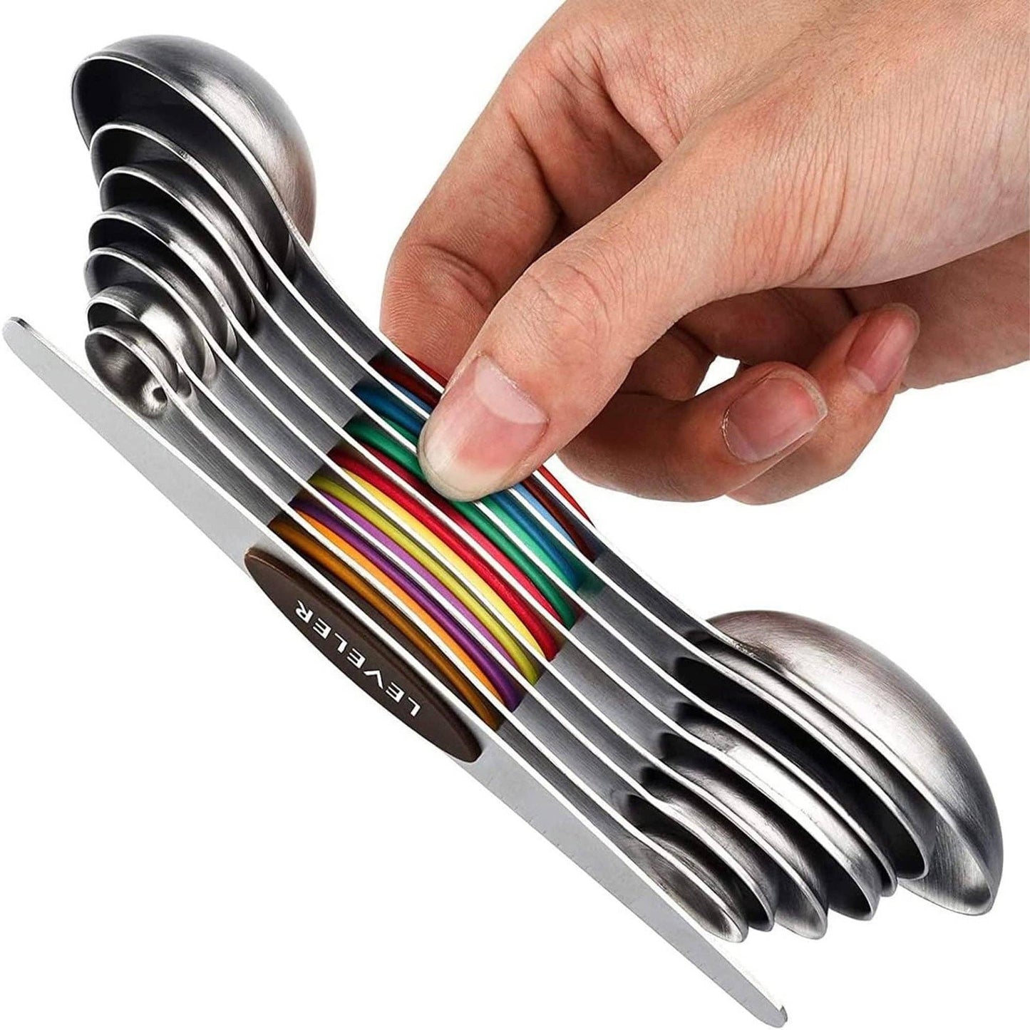 7-Piece Magnetic Stainless Steel Measuring Spoon Set