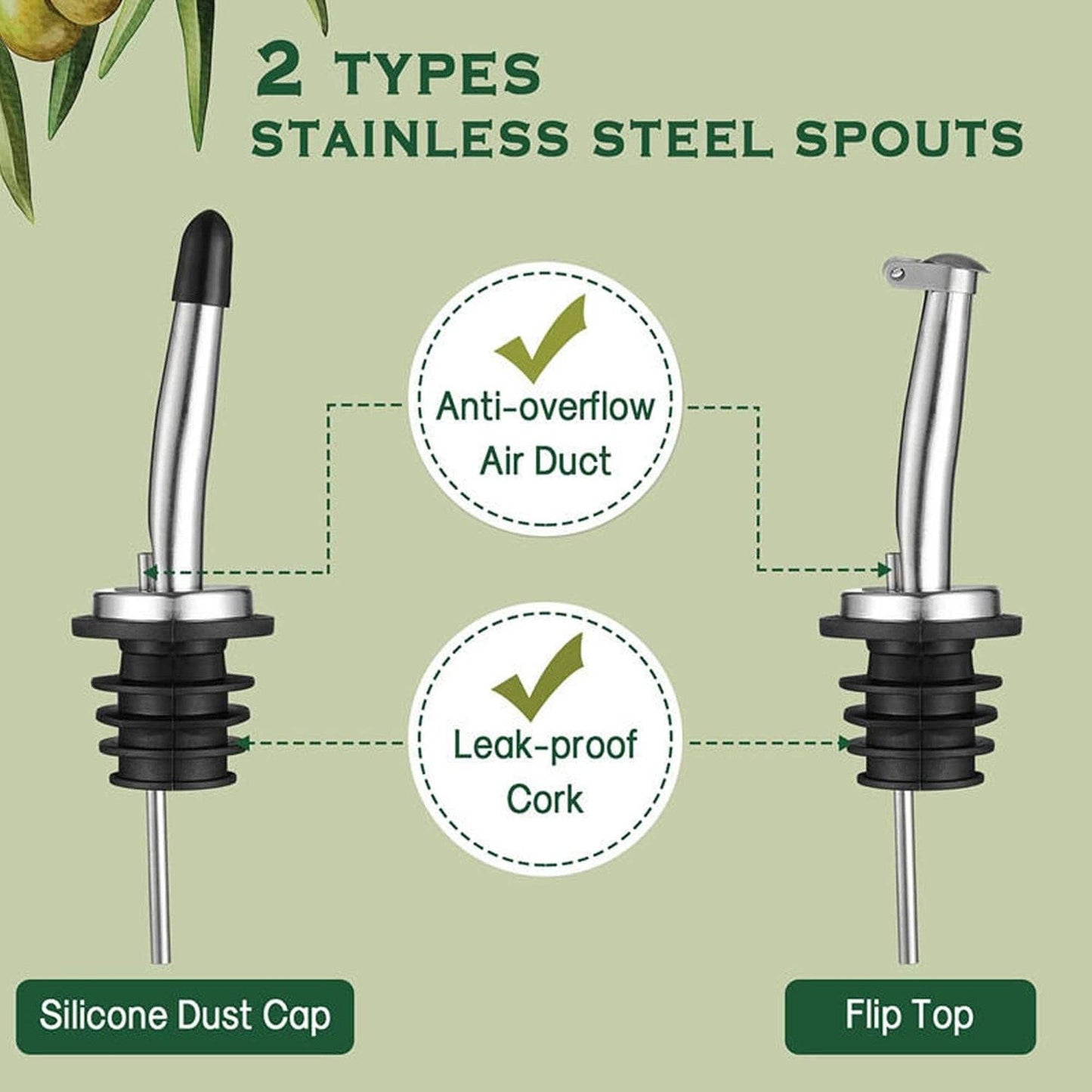 Glass Oil & Vinegar Dispenser Bottle – 500ml - Clear