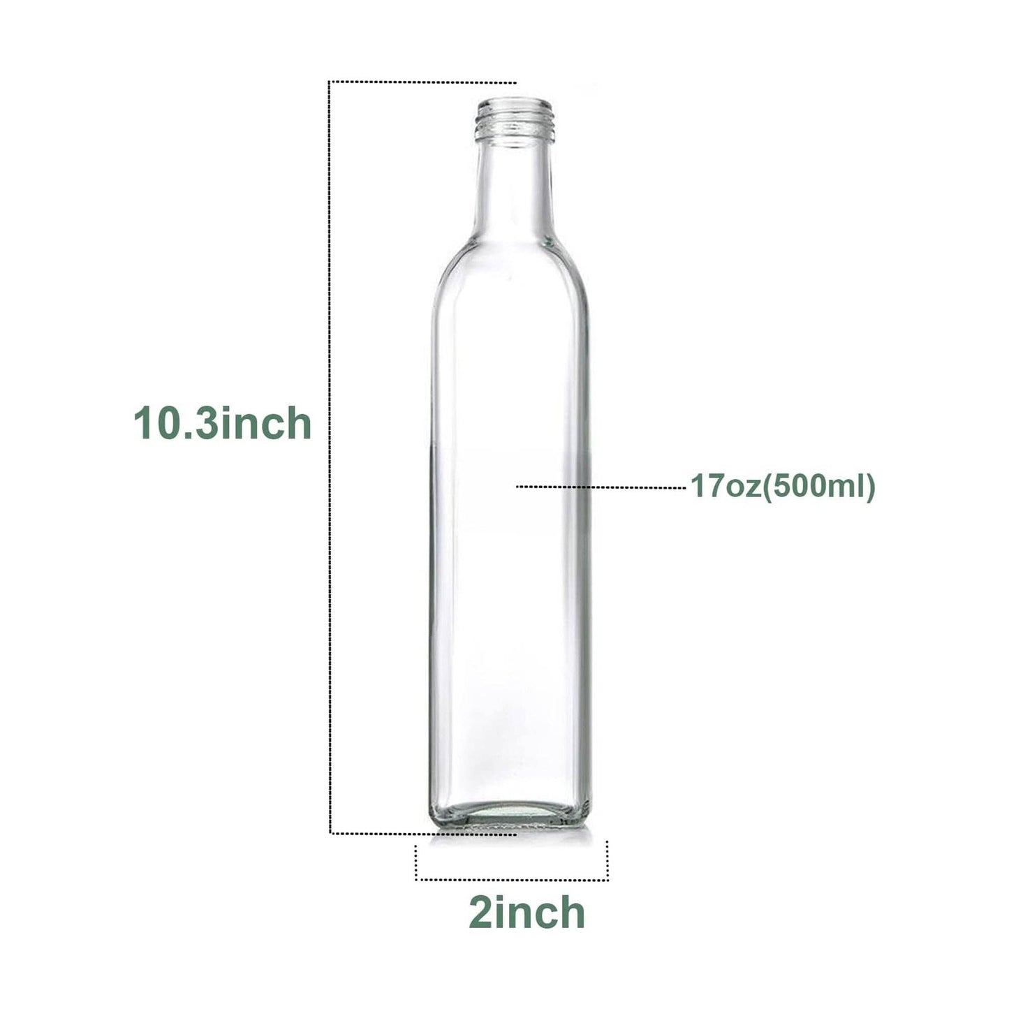 Glass Oil & Vinegar Dispenser Bottle – 500ml - Clear