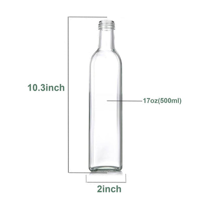 Glass Oil & Vinegar Dispenser Bottle – 500ml - Clear